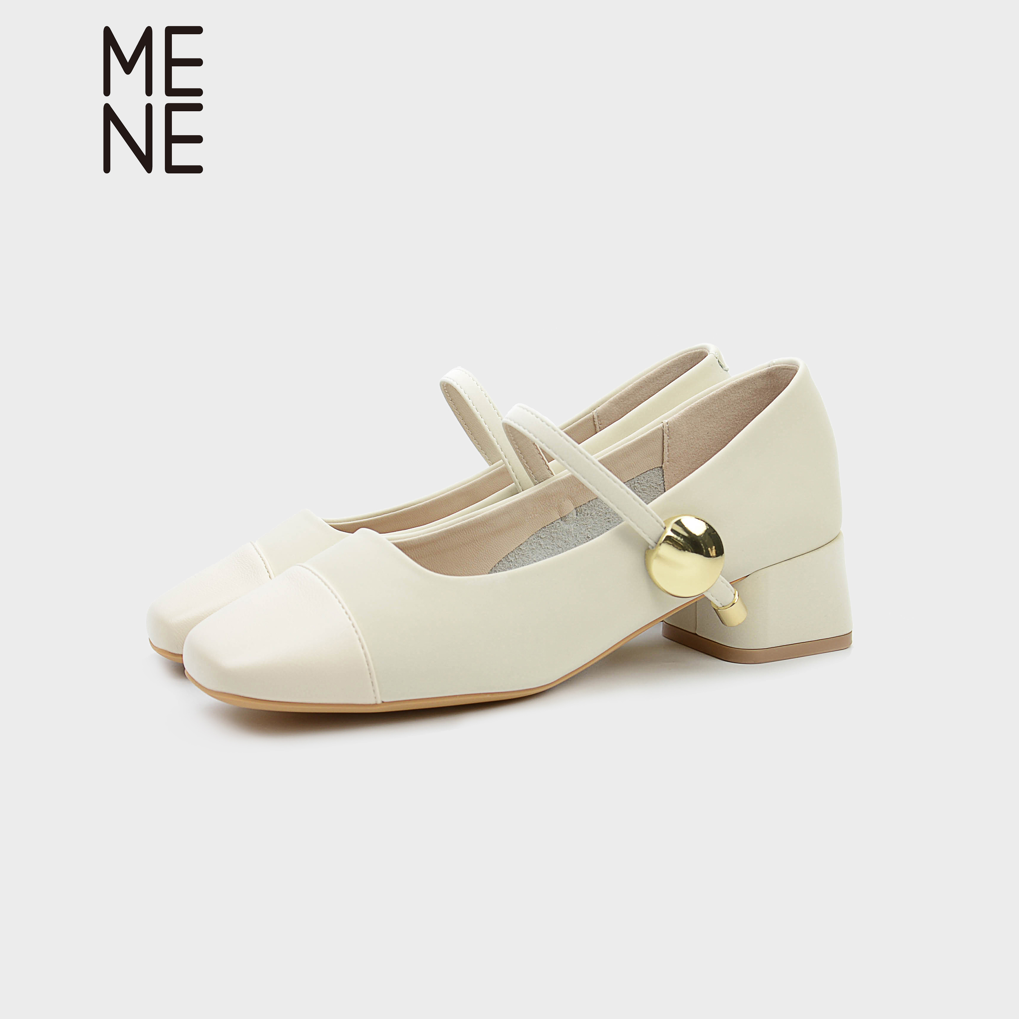 MENE(女鞋)复古玛丽珍鞋女2024春夏新款小众设计低跟浅口单鞋女
