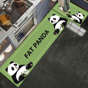 熊猫款厨房地垫防滑防油可擦免洗2023新款硅藻泥吸水垫可裁剪地毯