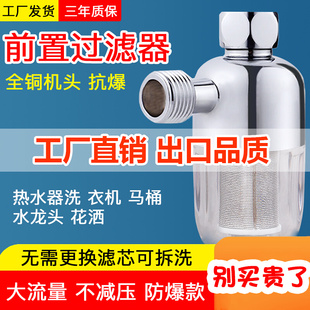 电热水器过滤器去阻垢洗衣机地下水前置不锈钢4分家用净水器花洒