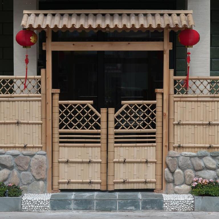 竹牌楼装饰自然风木竹竹质庭院门围栏门大门竹制品农家院菜园子