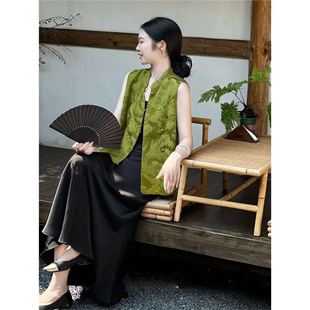 新中式女装夏季搭配一整套时尚炸街国风高端精致马甲半身裙两件套