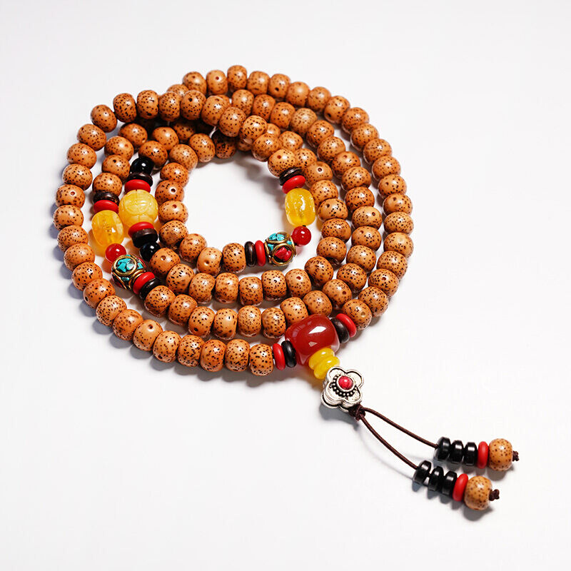 珍韵缘星月菩提手串老陈籽108颗佛珠玉化正月精品项链配饰菩提子