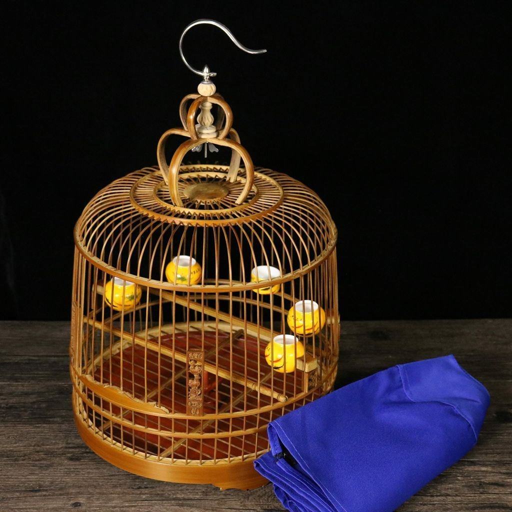 鸟笼竹制老竹紫竹瓜皮绣眼拆卸圆笼 券后493.48元包邮