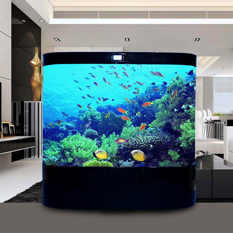 鱼缸客厅落地家用鱼缸落地式优惠券爱比价妈妈