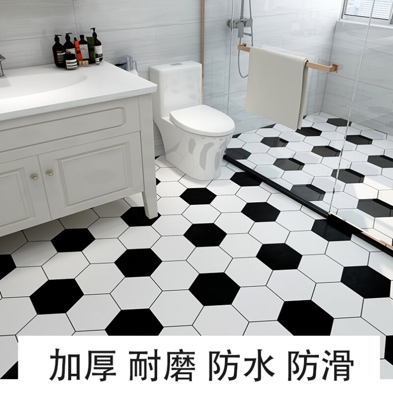 地板贴自粘厨房专用卫生间墙地面贴纸防水厕所防滑浴室装饰瓷砖地