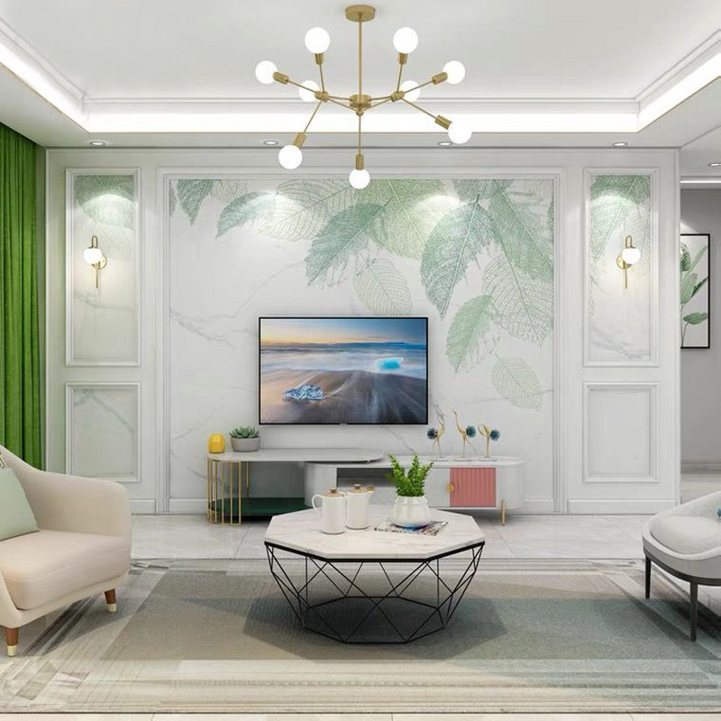 客厅小清新壁纸现代简约电视背景墙壁画田园沙发影视墙布卧室墙纸