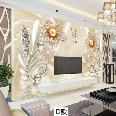 5d电视背景墙画壁纸大气现代简欧客厅影视墙纸壁布立体3d欧式壁画