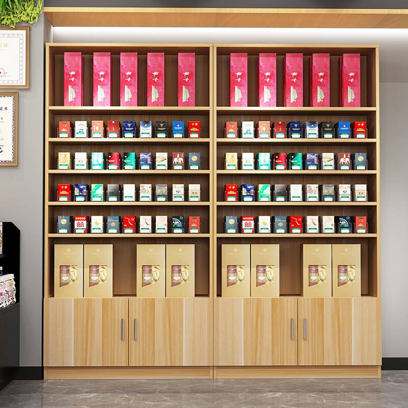 胡桃色木制烟柜台便利店超市烟柜展示柜小卖部烟柜自由组合柜子