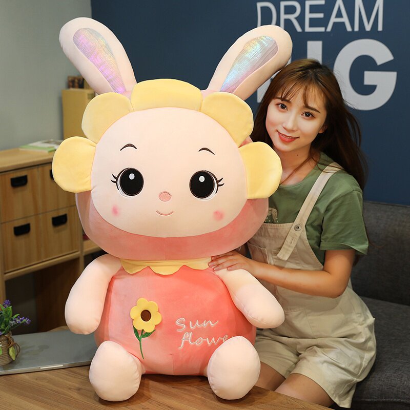 可爱冰n雪蓉蓉奋斗兔玩偶毛绒玩具小白兔墩公仔抱枕布娃娃生日礼