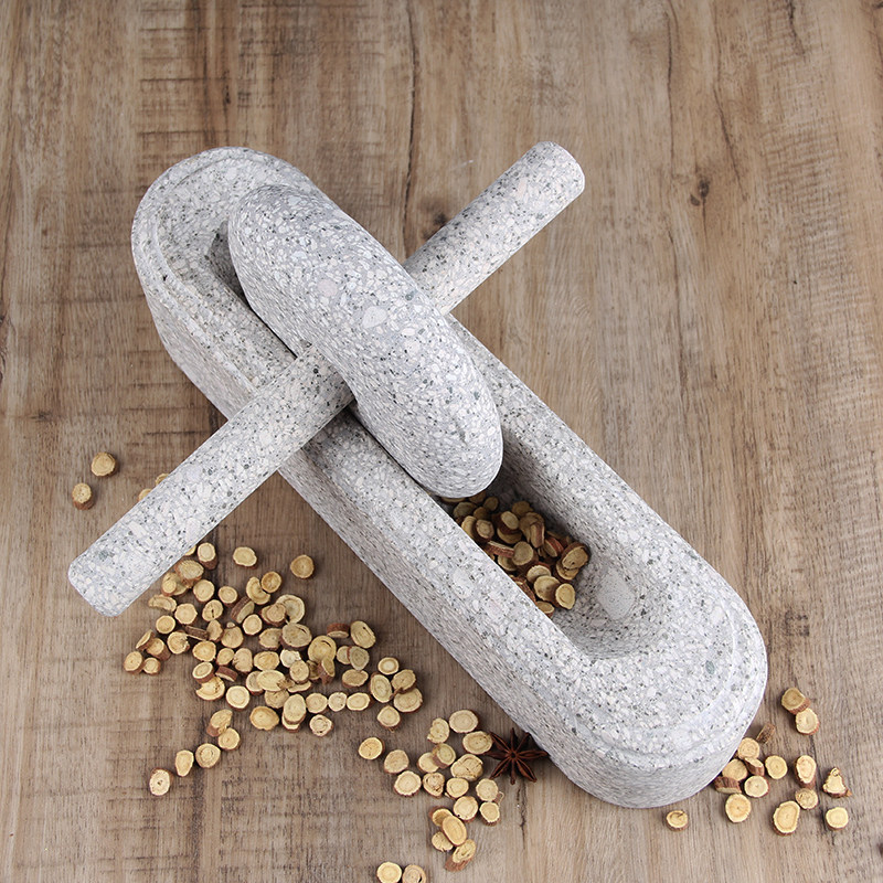 天然麦饭石碾子家用手推槽臼药碾粉碎老式研磨船中药捣捻粮食压器