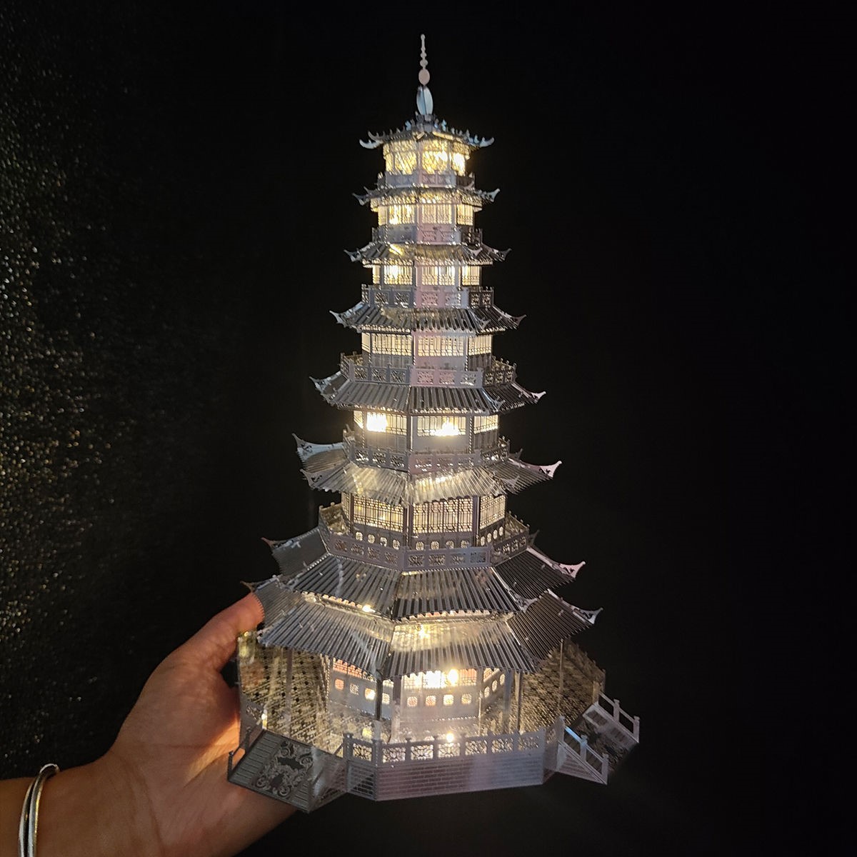 种花家琉璃宝塔 3D立体金属建筑拼图DIY手工制作益智拼装模型玩具