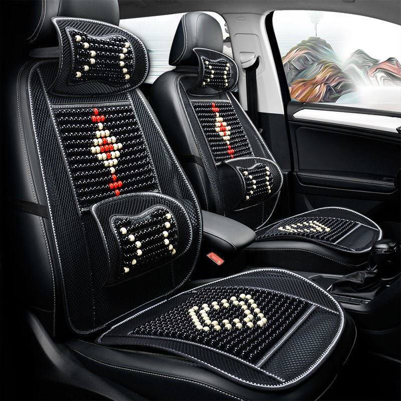 汽车冰垫靠背坐垫木珠夏季透气座椅垫货车单片通用凉席座垫夏天