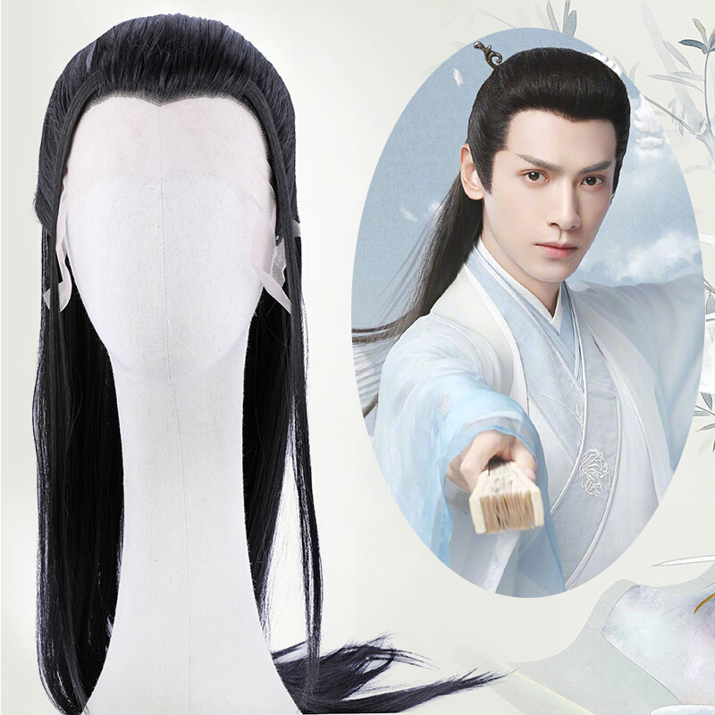 演戏剧古代古装汉服头发假发男士cos古风唐男子整顶长发全头套款