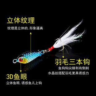 5只岸抛小铁板迷你铅鱼亮片金属饵路亚假饵套装翘嘴小鲈鱼饵黑鱼