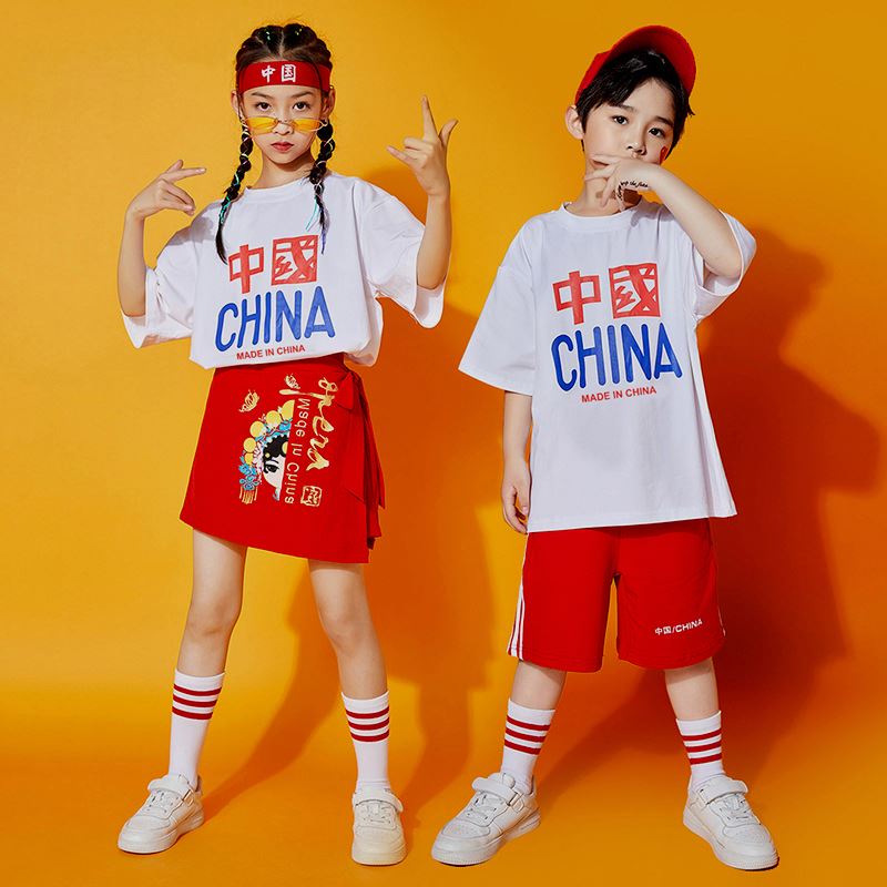 儿童啦啦队演出服幼儿园爱国主题中国范表演服装小学生运动会班服