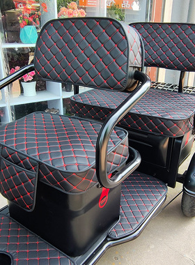 爱玛雅迪金彭电动三轮车坐垫套万仕达休闲皮革防水四季通用座套罩