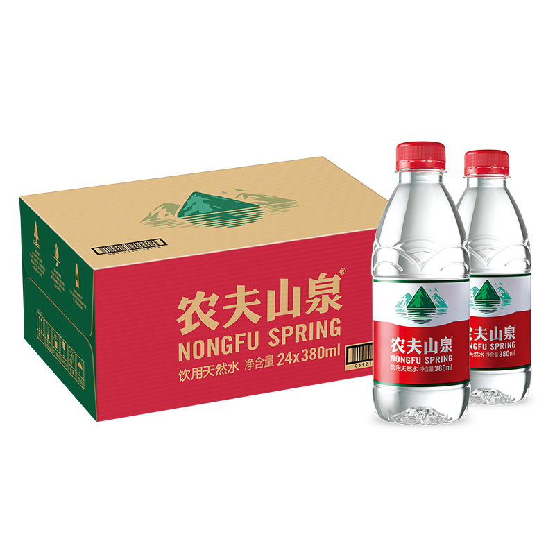 农夫山泉饮用天然水550ml*24瓶整箱弱碱性天然水380ml小瓶装饮用