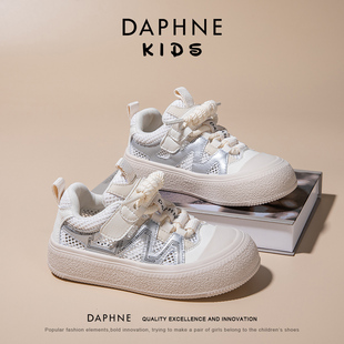 达芙妮女童鞋板鞋2024年夏季新款软底儿童鞋子夏天爆款女款单网鞋
