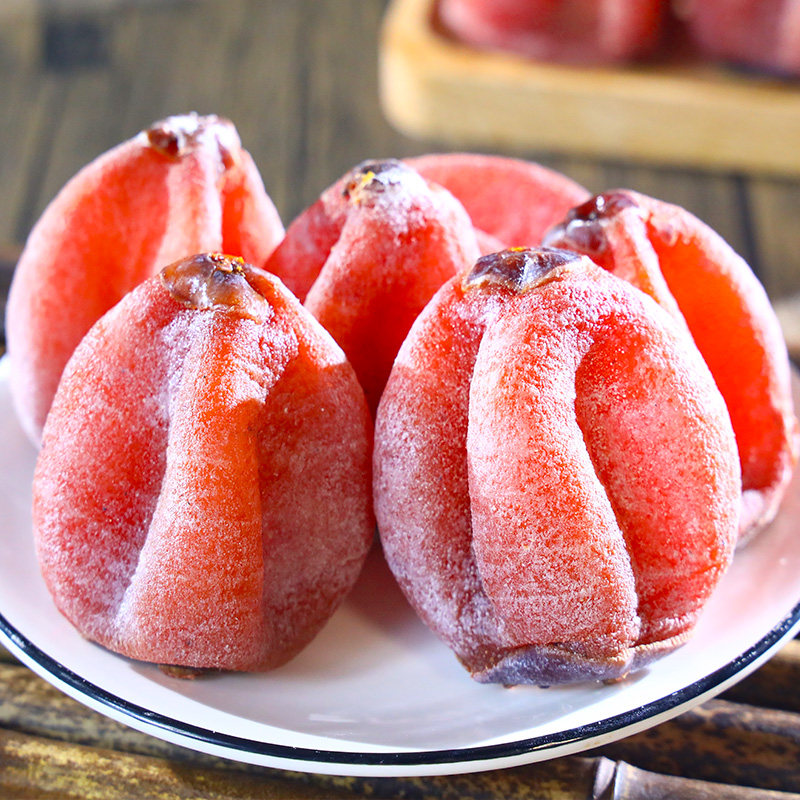 特级恭城柿饼吊柿饼农家自制圆饼新柿饼广西流心霜降吊饼糖心柿饼