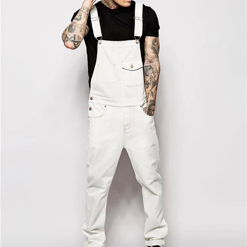 Harajuku Fashion Mens Overalls Jeans High Quality