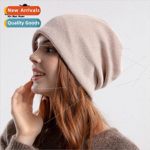 8154 fall winter ear protection knted stacked cap warm moon