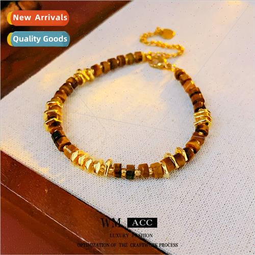 Autumn winter curry tiger eye stone metal bracelet bracelet