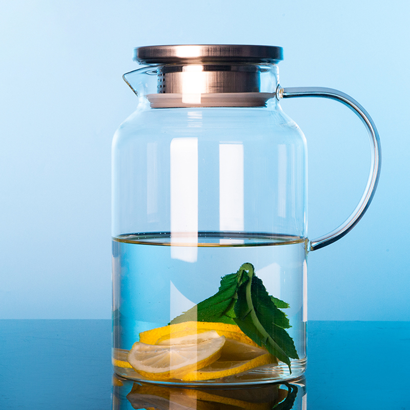 夏季凉白开水壶玻璃冷水壶大容量家用耐高温凉水壶防爆泡茶果汁壶