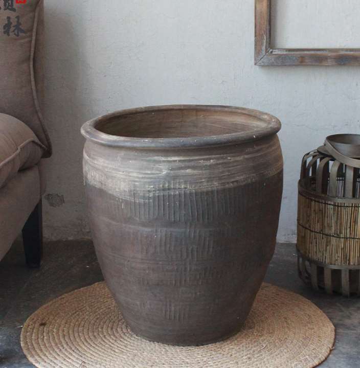 旧陶罐古陶器老陶缸民俗粗陶仛寂风粗缸泥盆瓦缸古罐子大型古董缸