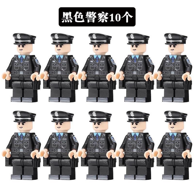 中国积木第三方警察抓小偷防暴特警塑