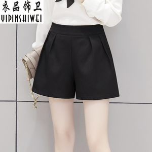 短裤女春季2019新款高腰黑色休闲阔腿宽松大腿短裤热裤外穿女春夏