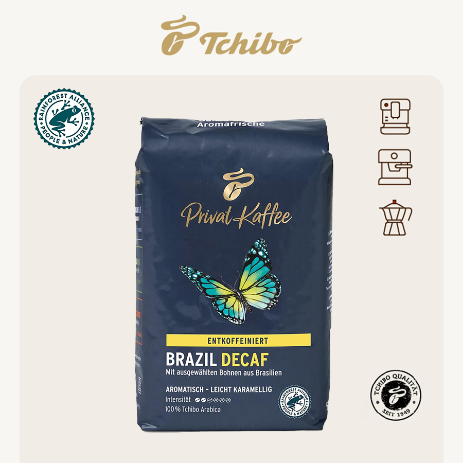 德国奇堡Tchibo Brazil Decaf无咖啡因咖啡豆 500g包装 可代磨