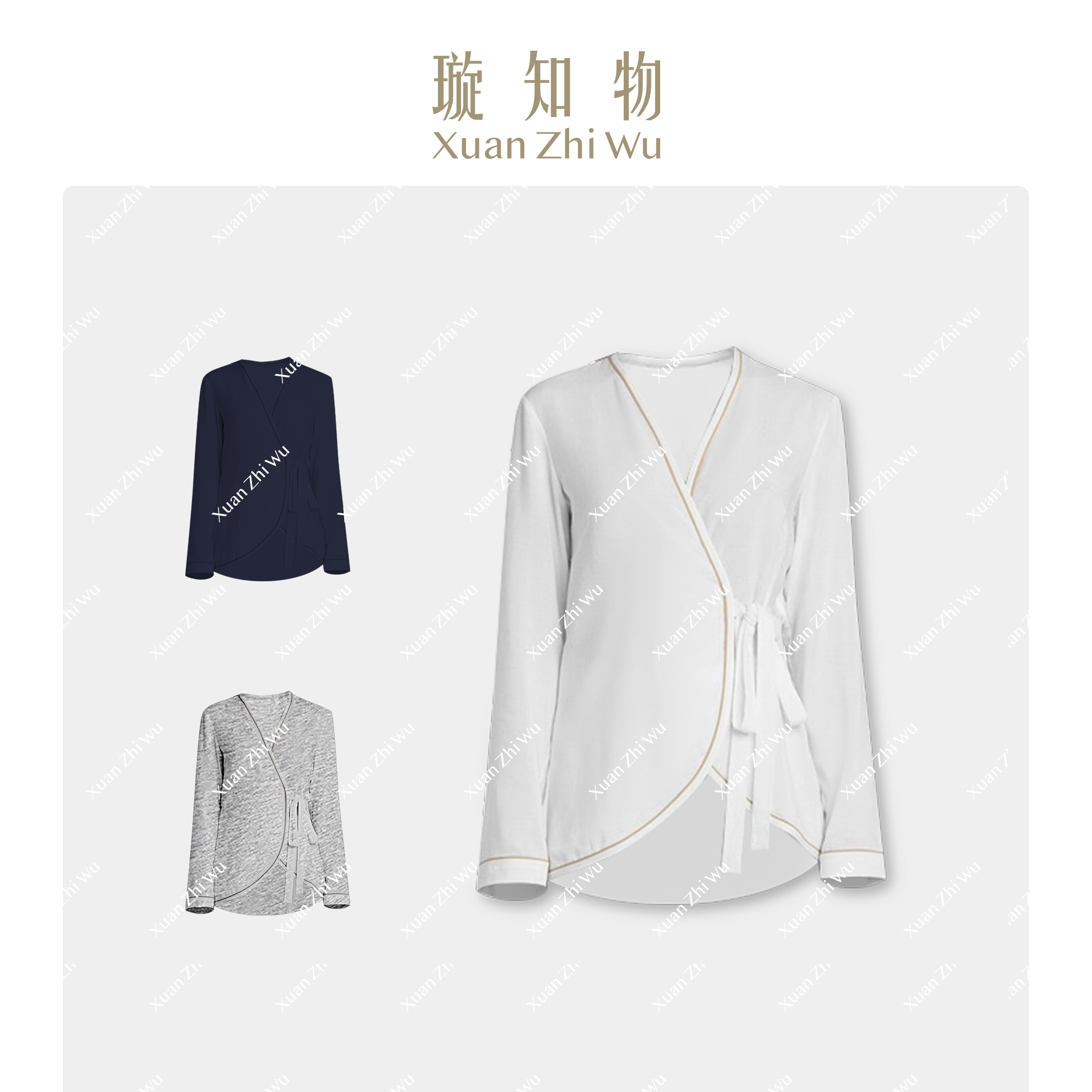 璇知物「Xuan」细带舒适感家居服 时尚薄款家居服王璇原创