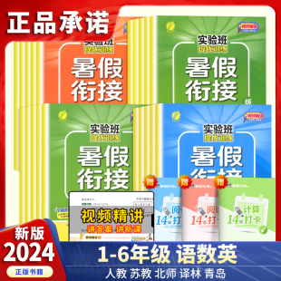 2024版实验班暑假衔接作业一升二升三四五六年级下册语文数学英语全套人教版北师青岛江苏教版小学同步训练一本通提优练习题册