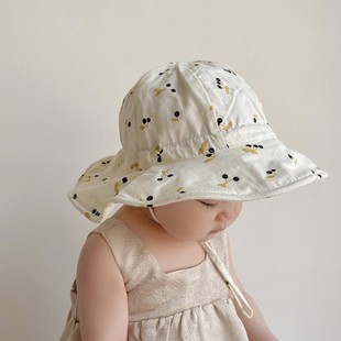 婴儿帽子夏季薄款春秋儿童渔夫帽男女童遮阳晒帽户外宝宝盆帽潮