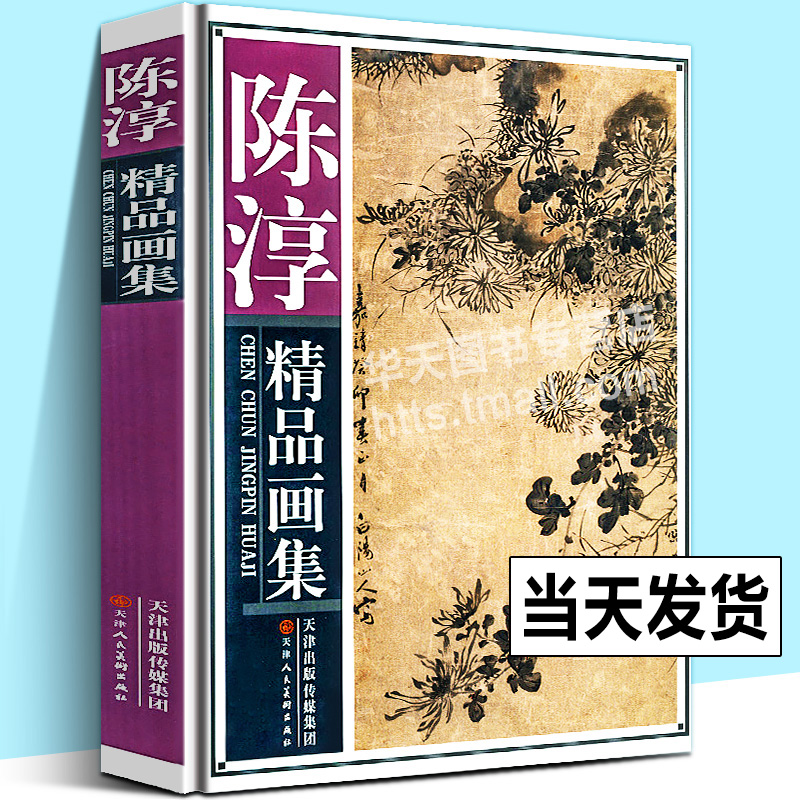 【精装正版】陈淳精品画集 没骨花鸟中国名家历代人物作品集画册菊石花卉花草山石云水墨书法工笔花鸟水彩绘画技法临摹书 天津人美