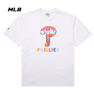 MLB官方旗舰男女同款短袖2023夏季新款运动服宽松透气半袖白色T恤