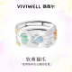 VIVIWELL软萌猫爪 滴油情侣对戒女可爱简约S925纯银素圈闺蜜戒指