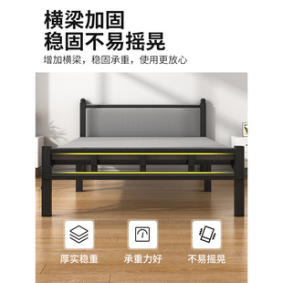 新品折叠硬板床加厚加粗加固铁架床单人床家用成人1米2出租屋简易