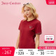 Juicy Couture橘滋2024新款女装夏季红翡丽撞色刺绣女式T恤