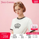 Juicy Couture橘滋2024新款女装夏季经典皇冠金属牌撞色女式T恤
