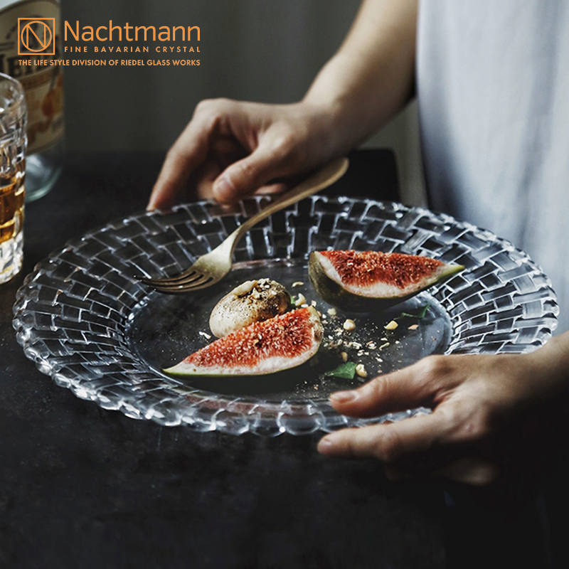 Nachtmann德国进口轻奢家用创意欧式水晶玻璃透明果盘高档餐盘子