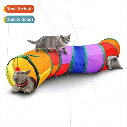 Cat Toys Rainbow Cat Tunnel Drill Channel Tumbler Foldable B