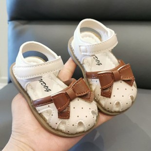 宝宝凉鞋女1一2-3岁夏季婴儿软底学步鞋包头女童夏款透气公主鞋子