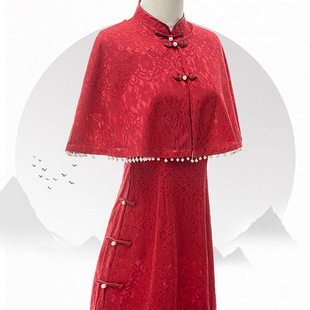 红色新娘旗袍敬酒服2024新款夏季改良年轻款中式小个子订婚服