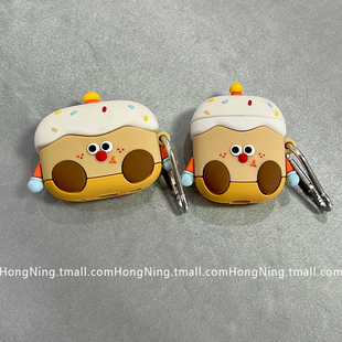 韩系可爱卡通饼干适用新三代airpods保护套女新款苹果蓝牙无线耳机壳1/2代硅胶软airpodspro二代小众男生创意