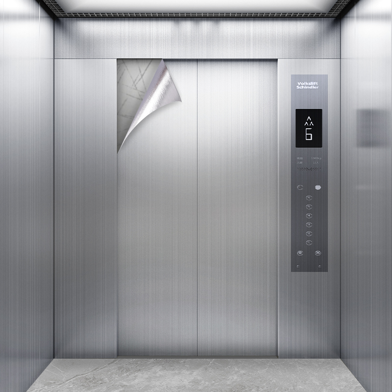 电梯门贴纸轿厢贴膜内部装饰电梯间装潢改色银色不锈钢拉丝金属膜