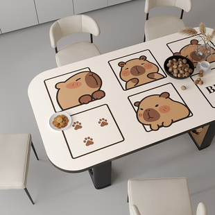 桌布桌面保护垫隔热垫茶几桌垫免洗防油防水防烫耐脏卡通卡皮巴拉