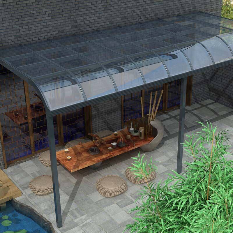 3折)厂销雨棚遮阳棚户外铝合金遮雨棚阳台露台楼顶防雨蓬pc耐力板顶品