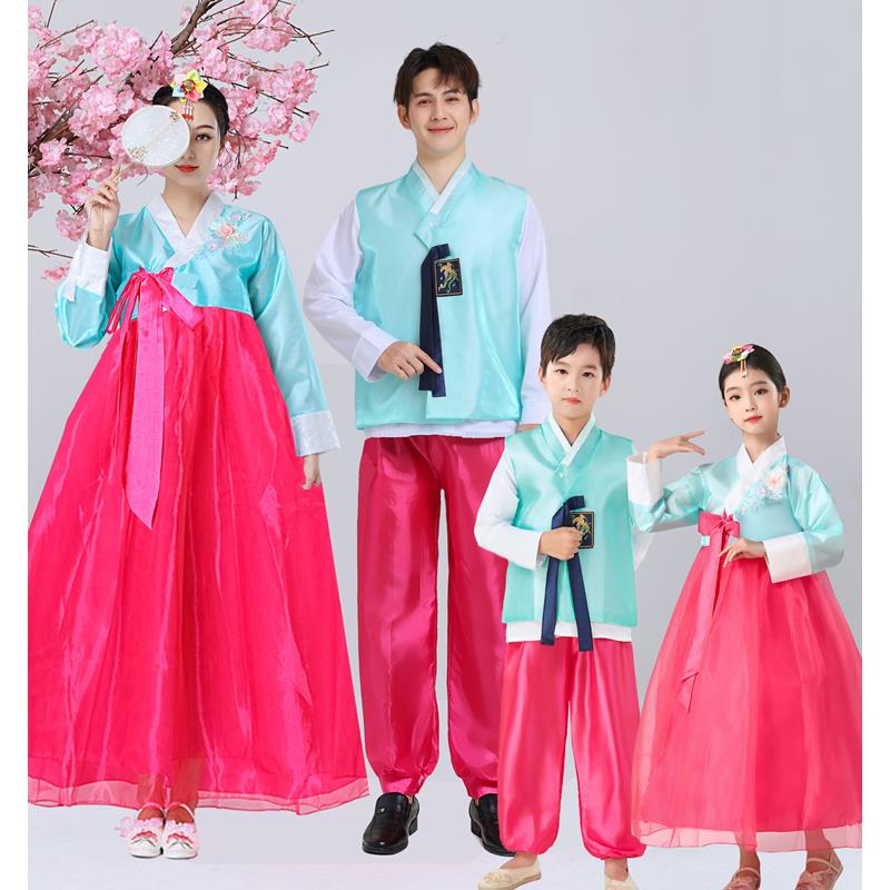 款朝鲜服舞蹈演出服大长今改良古装韩服男女儿童民族表演摄影