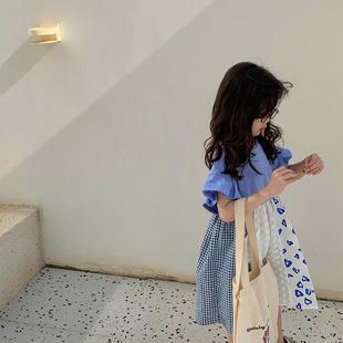 女童森系棉麻连衣裙高级感新款洋气时髦儿童韩版裙子宝宝夏装童装